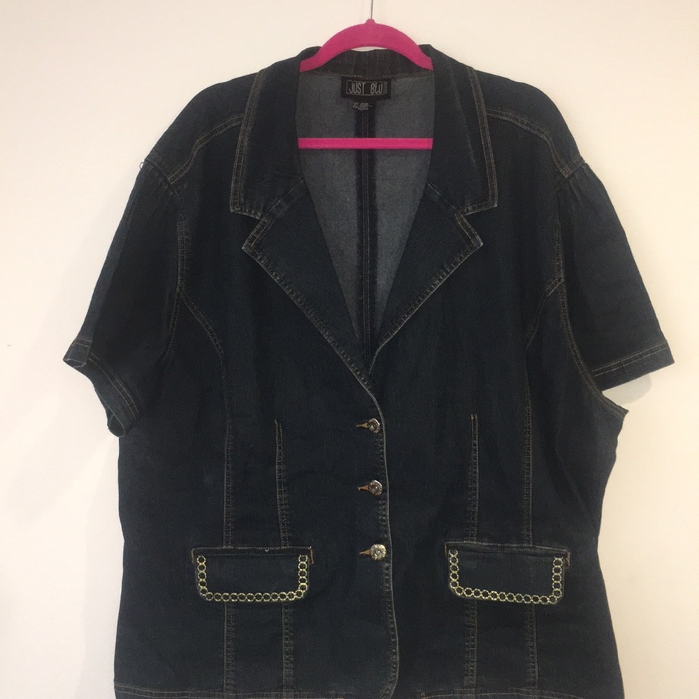 SHORT SLEEVE JEAN BLAZER SIZE 32W